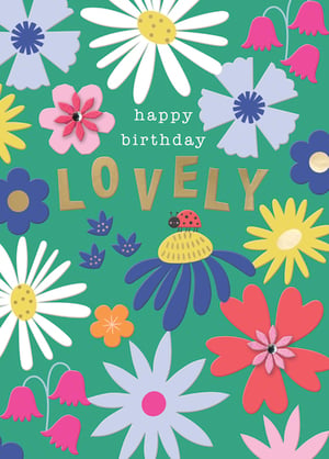 a birthday card that says happy birthday lovely