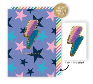 a birthday card with a lightning bolt on it that says it 's your birthday