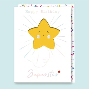 a birthday card that says happy birthday superstar