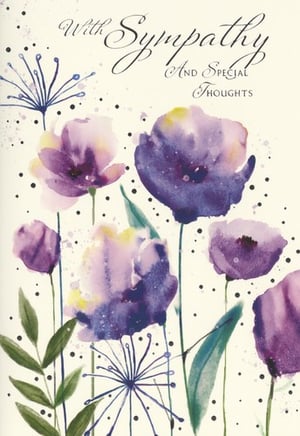 A sympathy card that says, "May cherished memories of the times you shared bring you comfort in your loss."