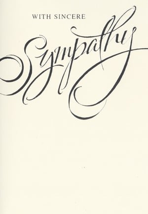 A sympathy card with a dove and the words "with sincere sympathy."