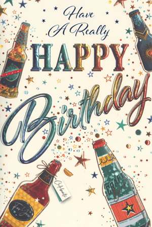 Open Birthday Male Card by Simon Elvin
Make every birthday celebration special with this fantastic "Open Birthday Male" card! Designed by Simon Elvin, this vibrant greeting features a lively and celebratory theme, perfect for any man's big day. The eye-catching design showcases colourful beer bottles, sparkling confetti, and shimmering stars, all set against a cheerful cream background. Bold, metallic-effect lettering proudly proclaims "Have A Really HAPPY Birthday," ensuring your customers can send their warmest wishes in style. This popular design is available in a convenient wholesale pack of 6, making it an excellent addition to your greeting card display. Offer your customers a fun and festive choice that's sure to be a hit!