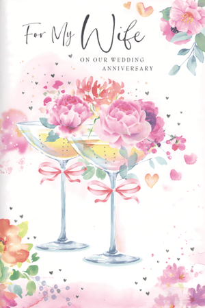 Celebrate enduring love with our beautiful "Wife Wedding Anniversary" card, a delightful addition to your greeting card selection. From trusted supplier Simon Elvin, this exquisite card features a charming watercolour design, perfect for expressing heartfelt sentiments.
The romantic artwork showcases delicate pink flowers, elegant champagne flutes adorned with bows, and subtle heart details, all set against a soft, dreamy background. The loving message "For My Wife ON OUR WEDDING ANNIVERSARY" makes it an ideal choice for customers seeking a special way to honour their spouse.
Available in a convenient pack of 6, this high-quality card is sure to be a popular choice, offering your customers a truly beautiful way to mark a cherished milestone.