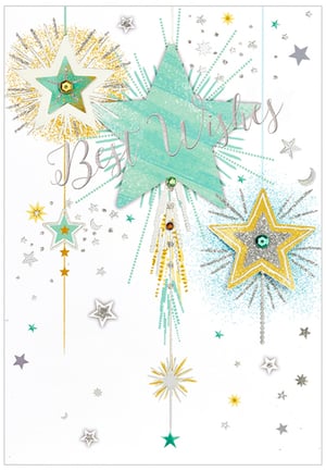 a christmas card that says best wishes on it
