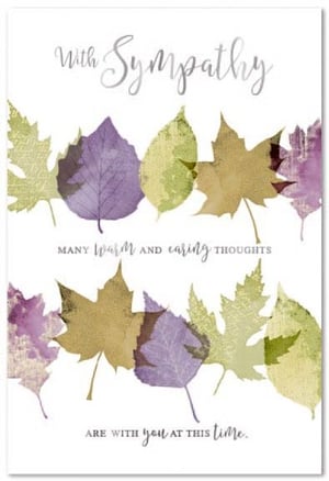 a sympathy card with many warm and caring thoughts are with you at this time
