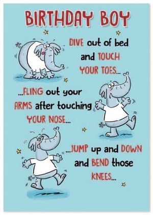 a birthday boy card with an elephant on it
