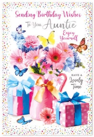 sending birthday wishes to you auntie enjoy yourself have a lovely time