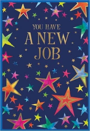a greeting card that says you have a new job