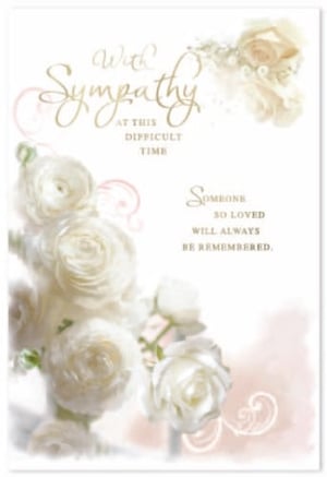 a card that says " with sympathy at this difficult time "