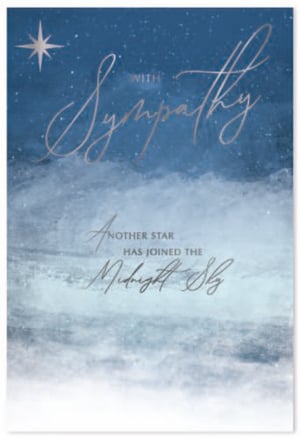a sympathy card with a star in the sky and the words `` another star has joined the midnight sky '' .
