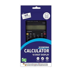 a scientific calculator with a 10 digit display