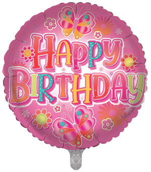 Make every birthday celebration extra special with our delightful 18" Happy Birthday Butterflies foil balloon! This vibrant pink balloon features a charming design with colourful 'Happy Birthday' lettering, surrounded by beautiful butterflies and cheerful flowers. It's the perfect way to add a touch of whimsy and joy to any party.

Supplied by Sensations, this eye-catching balloon is sure to be a popular choice for customers looking for a standout birthday decoration. Available as a convenient single pack, it's ready to bring smiles and festive cheer. A must-have for your party supplies collection!