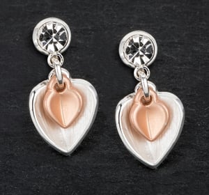a pair of earrings in a polka dot box