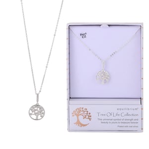 a tree of life collection necklace in a box