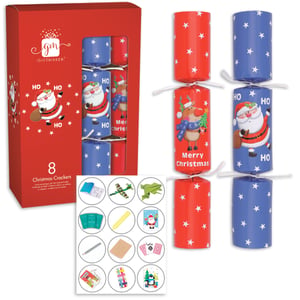 Get ready for festive fun with our 8 x 12" Novelty Family Crackers, brought to you by Design Group! This single pack of eight crackers is designed to delight guests of all ages. Each cracker boasts charming designs featuring Santa Claus and a cheerful reindeer, alongside classic red and blue star patterns, perfect for any Christmas table.
Pull them open to discover a fantastic array of novelty gifts, from mini games and puzzles to fun stationery and small toys, ensuring a memorable surprise for everyone. These 12-inch crackers are ideal for family gatherings, adding that extra sparkle and laughter to your holiday celebrations. Stock up now and spread the joy!