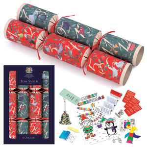 Unwrap festive joy with these exquisite Tom Smith '12 Days of Christmas' Family Crackers, supplied by Design Group. This single pack contains 8 beautifully crafted 12.5-inch crackers, perfect for adding a touch of traditional charm to any Christmas celebration.
Each cracker boasts a vibrant design, alternating between rich red and deep green, adorned with elegant illustrations depicting scenes from the beloved '12 Days of Christmas' carol. The iconic Tom Smith brand, established in 1847, ensures a product steeped in quality and heritage.
Inside, discover a delightful array of family-friendly surprises designed to entertain all ages. Gifts include engaging mini colouring sets with festive characters, intriguing Christmas trivia cards, fun brain-teaser puzzles, and charming bell ornaments. These crackers are guaranteed to bring smiles and laughter around the table, making them an essential addition to your seasonal retail collection.