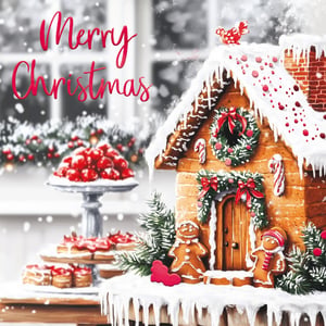 Bring festive cheer to your customers with these delightful Gingerbread House Christmas Cards. Each pack contains 10 beautifully designed cards featuring a charming gingerbread house scene, complete with snowy icing, candy canes, and adorable gingerbread figures. A tiered display of delicious treats adds to the cosy winter wonderland feel. What's more, these cards support EACH, making them a thoughtful choice for the season. Available in a convenient wholesale pack size of 1x6, ensuring you're well-stocked for the holidays. Perfect for spreading warmth and joy!