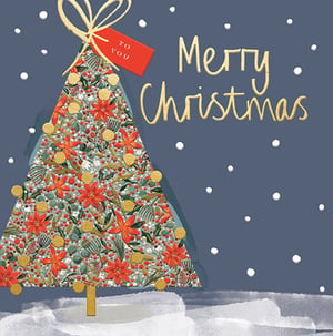 Bring festive cheer to your customers with these beautiful 10 Christmas Tree Superior Cards from Ling. Each card features a charming, art-inspired Christmas tree design, adorned with rich red poinsettias, lush green foliage, and sparkling gold accents. A delicate gold bow and 'TO YOU' gift tag add a thoughtful touch, while the elegant 'Merry Christmas' script and falling snowflakes complete this enchanting scene.
Perfect for sending warm wishes, these superior quality cards come in packs of 10. Available in a wholesale pack size of 6, this provides 60 cards per order unit, ensuring you're well-stocked for the season. A truly delightful choice for any retail collection.