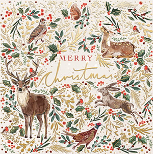 Bring the magic of the festive season to your customers with our enchanting 10 Winter Woodland Small Premium Cards from Ling. This exquisite design captures the serene beauty of a winter forest, featuring a delightful array of beloved British wildlife – from majestic deer and playful hares to charming robins and pheasants – nestled amongst shimmering gold foliage, classic holly, and vibrant red berries.
Each premium card beautifully conveys a heartfelt 'Merry Christmas' message, making them perfect for sharing festive cheer. Crafted with exceptional attention to detail, these cards offer a truly special touch for the holiday season. Each retail pack contains 10 premium cards, supplied in convenient wholesale units of 6, making them an essential addition to your Christmas card collection.