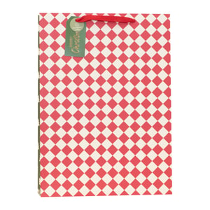 Get ready for a bustling festive season with our Extra Large Christmas Essentials Gift Bag! Perfect for presenting those bigger gifts, this spacious bag features a charming red and cream diamond checkered pattern that evokes classic Christmas cheer. It comes complete with sturdy red ribbon handles for comfortable carrying and a delightful green 'Merry Christmas' gift tag, which proudly highlights its eco-friendly credentials. Supplied by Partisan Products Ltd. in a convenient pack of 6, these bags are a must-have for retailers looking to offer stylish and sustainable gift-wrapping solutions this holiday.