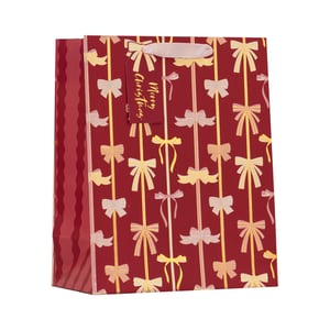 Get your customers ready for the festive season with our charming Medium All Wrapped Up Gift Bag! This delightful bag features a rich, deep red background adorned with elegant vertical stripes and an array of beautifully illustrated bows in shimmering gold and silver tones. The sophisticated design is perfect for presenting gifts with a touch of Christmas magic.
Each bag comes complete with a matching gift tag, elegantly inscribed with "Merry Christmas" in a festive gold script, adding that extra special touch for your customers. The sturdy ribbon handles ensure comfortable carrying, while the medium size offers versatility for a variety of presents.
Available in a convenient pack of 6, these bags from Partisan Products Ltd. are an essential addition to your seasonal gift packaging collection. Make gift-giving effortless and stylish this Christmas!