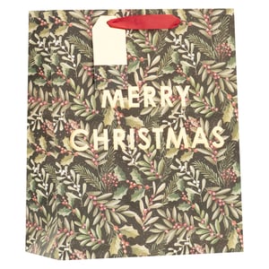 Make every gift extra special this festive season with our Large Evergreen Gift Bag from Partisan Products Ltd. This beautiful bag features a timeless design of lush green foliage, vibrant red berries, and a sprinkling of festive cheer, all set against a sophisticated dark background. The elegant "MERRY CHRISTMAS" message in gold lettering adds a touch of luxury.
Perfect for larger presents, each bag comes complete with a sturdy red ribbon handle and a handy gift tag, making wrapping a breeze for your customers. Stock up on these delightful bags, available in a convenient pack of 6, and ensure your customers have the ideal presentation for their thoughtful gifts.