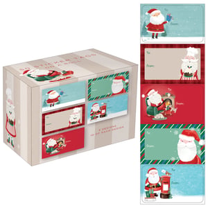 Get ready for the most wonderful time of the year with our enchanting Sleepy Santa 50 Stickers on a Roll! This delightful collection features 5 unique Santa designs, with 10 of each, offering plenty of festive variety for all your customers' gift-wrapping needs.
From Santa holding a present to a cozy scene by the fireplace, each charming sticker tag brings a touch of Christmas magic. Conveniently supplied on a roll, these high-quality gift tags are easy to peel and stick, making present preparation a breeze. Perfect for retailers, these rolls come in a handy pack size of 1x12 from Partisan Products Ltd. Stock up now and offer your customers the cutest way to label their festive gifts!