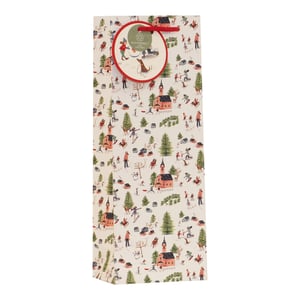 Make every gift extra special with our enchanting Snow Day Bottle Bag! Adorned with a delightful winter wonderland illustration, this charming bag captures the magic of a snowy village scene, featuring cheerful skiers, snowboarders, and festive houses. It's the perfect way to present a bottle of wine or spirits, adding a touch of seasonal joy to any occasion. What's more, this beautiful bag is eco-friendly and recyclable, offering a sustainable choice for your customers. Supplied by Partisan Products Ltd., these gorgeous bottle bags come in a convenient pack of 6, ready to brighten up your retail offering this winter.