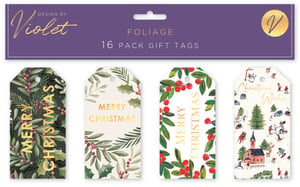 Elevate your Christmas gift wrap selection with our charming 16 Foliage Mixed Gift Tags by Design by Violet. This delightful collection features four unique designs, ensuring there's a perfect tag for every festive present.
Three designs showcase beautiful botanical illustrations of lush green foliage and vibrant red berries, elegantly finished with shimmering gold 'Merry Christmas' lettering. The fourth tag transports you to a whimsical winter wonderland scene, complete with a heartfelt 'Christmas Wishes' in gold script. Each pack contains 16 high-quality tags, ideal for adding that special touch. Available in a wholesale pack size of 1x12 from Partisan Products Ltd, these tags are a must-have for the holiday season.