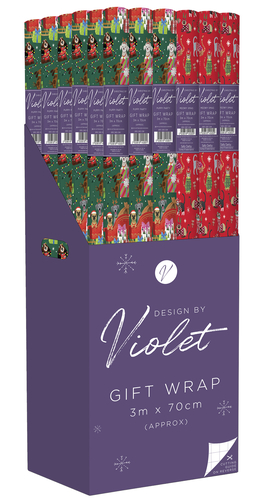 Get ready for the festive season with our adorable 3M Pets Mixed Roll Wrap, designed by Violet! This delightful collection features a charming array of pet-themed designs, perfect for adding a touch of joy to any gift. Your customers will love wrapping presents with our playful dogs in Santa hats, elegant cats, and other festive furry friends, available in a mix of vibrant red, green, and white backgrounds.
Each roll measures a generous 3m x 70cm, offering plenty of wrap for various gift sizes. Plus, with a handy cutting guide on the reverse, perfect presentation is made easy. This wholesale pack includes 36 rolls, ensuring your shelves are stocked with these irresistible designs. Bring smiles to every gift-giving occasion!