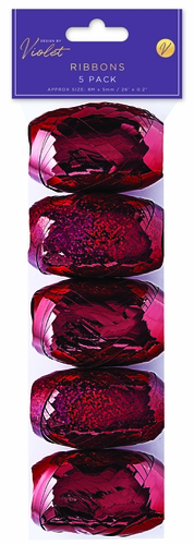 Add a touch of elegance and sparkle to any occasion with our stunning 5 Pack Red Ribbon Cops. These beautiful ribbons, presented in a convenient five-roll pack, feature a rich, vibrant red hue with a gorgeous metallic sheen that catches the light perfectly.
Ideal for gift wrapping, crafting, balloon decorations, or adding a festive flourish, each roll offers ample length for all your creative projects. The versatile design makes them a must-have for retailers looking to offer quality and style to their customers. Stock up on these eye-catching red ribbons and let your customers elevate their presents and crafts with a luxurious finish. Perfect for Christmas, Valentine's Day, birthdays, or any celebration!