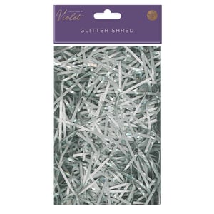 A package of violet glitter shredded paper.