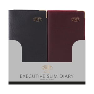 a black and red executive slim diary for 2024