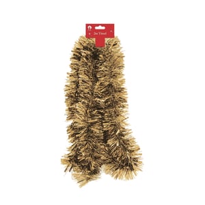a close up of gold tinsel on a white background