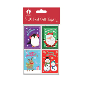 Make every Christmas present extra special with these adorable 20 Kids Gift Tags from Tallon! Perfect for adding a touch of festive fun, each pack contains 20 vibrant tags featuring four delightful designs.
Your little ones will love the cheerful characters: a cuddly penguin in earmuffs, a jolly Santa Claus, a sweet reindeer wearing a scarf, and two friendly snowmen. Each tag is beautifully finished with a shimmering foil detail, adding a lovely sparkle to your gifts. With 'Merry Christmas' messages and festive greetings, these colourful tags are ideal for personalising presents for friends and family. Easy to attach, they're a wonderful way to complete your holiday wrapping and bring smiles all around. Get ready to spread some festive cheer!