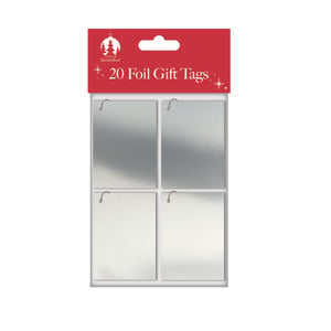 Elevate your gift-wrapping selection with these stunning 20 Silver Foil Gift Tags from Tallon. Each retail pack contains 20 shimmering silver tags, perfect for adding a touch of elegance and sparkle to any present. Ideal for the festive season or year-round gifting, these versatile tags are a must-have for customers looking to make their gifts extra special. Supplied in a convenient wholesale pack of 12, ensuring you're well-stocked for demand. A brilliant addition to any stationery or seasonal display, offering both quality and style.