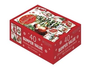 Get ready for the festive season with our Christmas Bumper 40 Boxed Assortment, a fantastic offering from Xpress Yourself. This incredible value pack, under the Silverline brand, provides 40 traditional Christmas cards, each complete with its own envelope. Discover a delightful array of classic designs, from jolly Santas and festive wreaths to twinkling Christmas trees and cosy winter scenes, ensuring a perfect card for every recipient. This bumper assortment guarantees you're well-prepared to send warm wishes to all your loved ones. Ideal for retailers seeking to provide excellent value and variety to their customers. Each wholesale pack contains 6 boxes, making it simple to stock your shelves. Spread the joy this Christmas with these charming, traditional cards!