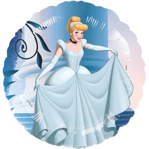 Add a touch of fairy tale magic to your inventory with our delightful 18" Cinderella foil balloon, supplied by Folat. This single, eye-catching balloon showcases Disney's beloved Cinderella in her iconic light blue ball gown, gracefully posing with her skirt. Her classic blonde updo, elegant gloves, and charming smile are beautifully rendered, set against a soft, dreamy background. Perfect for princess-themed parties, birthdays, or any special occasion, this vibrant and shiny balloon is sure to be a customer favourite. Offer your clients the enchantment of Cinderella and watch their celebrations sparkle!