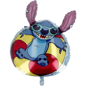 Bring a splash of summer fun to any celebration with our 24" Summer Stitch Supershape balloon! This vibrant foil balloon features everyone's favourite mischievous alien, Stitch, looking absolutely cool in his sunglasses and ready for a dip on his inflatable ring. With its impressive 24-inch size, this supershape balloon makes a fantastic focal point for summer parties, birthdays, or any Lilo & Stitch themed event. Available as a convenient single pack, it's easy to add this cheerful character to your balloon displays. A brilliant choice for delighting fans of all ages!
