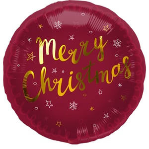 Bring festive cheer to any celebration with our stunning 18" Merry Christmas foil balloon from Folat! This gorgeous round balloon features a rich, deep red background, beautifully adorned with a shimmering gold 'Merry Christmas' message in elegant script. Delicate white snowflakes, stars, and dots add a touch of magic, making it perfect for Christmas parties, shop displays, or as a thoughtful gift. Crafted from high-quality foil, it's designed to last and impress. Sold individually, it's easy to add to your festive stock. Get ready to spread some holiday joy!