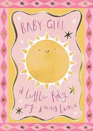 Celebrate the arrival of a precious baby girl with our delightful 'Birth Congrats Girl' card! This charming design features an adorable smiling sun, surrounded by twinkling stars, and the heartwarming message "a little Ray of sunshine".
Crafted with care by the Great British Card Company, this card boasts a beautiful palette of soft pinks and cheerful yellows, making it the perfect way to welcome a new addition. Its sweet and whimsical style is sure to bring joy to new parents and recipients alike.
Stock up on this lovely greeting card, available in a convenient pack of 6, and offer your customers a truly special way to congratulate and celebrate.
