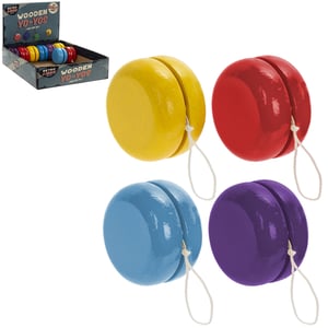 Step back in time with our delightful Retro Wooden Yo-Yos! These classic toys are perfect for bringing a touch of nostalgic fun to your customers. Crafted from durable wood, each yo-yo comes in a vibrant assortment of four eye-catching colours: sunny yellow, bold red, cool blue, and rich purple.

Designed for hours of traditional entertainment, these charming yo-yos make a fantastic impulse buy or a wonderful addition to any toy collection. Supplied in a convenient pack of 24, you'll have plenty of these timeless treasures to stock your shelves. Get ready to watch them fly off!