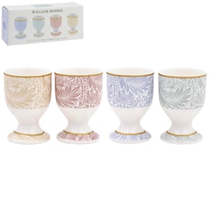 Introduce a touch of timeless elegance to your customers' breakfast tables with these exquisite William Morris Larkspur Egg Cups. This delightful set of four assorted fine china egg cups showcases the iconic Larkspur pattern in a beautiful palette of soft, complementary colours – beige, pink, blue, and green. Each cup is delicately finished with a luxurious gold rim and base, adding a sophisticated sparkle. Perfect for gifting or for everyday indulgence, these egg cups from Lesser and Pavey Ltd are sure to be a cherished addition to any home. Supplied as a single pack, they're ready to charm your discerning clientele.