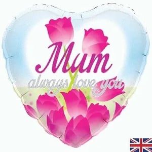 Show Mum how much she means with this delightful 18" 'Mum, Always Love You' foil balloon! Perfect for Mother's Day, birthdays, or just because, its charming heart shape and vibrant pink tulip design are sure to bring a smile. Featuring the heartfelt message 'Mum, always love you' in elegant script, this balloon is a truly special way to express affection.

Supplied by Oaktree UK Ltd, each high-quality balloon comes individually packaged, making it a convenient and popular choice for your customers. A wonderful addition to any gift shop or party supply store looking to offer thoughtful and cherished items for Mums. Stock up on these beautiful single-pack balloons today!