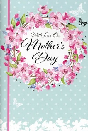 Celebrate Mum in style this Mother's Day with our delightful 'Open Mothers Day' card from Simon Elvin. This charming design features a beautiful wreath of delicate pink cherry blossoms, creating a truly heartwarming frame for the elegant 'With Love On Mother's Day' message.

Set against a soft, polka-dotted blue background, and adorned with graceful butterflies, this card exudes a gentle, loving sentiment. The subtle pink stripe adds a touch of sophistication. Perfect for expressing heartfelt appreciation, this card is sure to be a favourite with your customers. Available in a convenient pack of 6, ensuring you're well-stocked for the occasion.