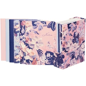 Discover the elegant Zara A6 Notebooks with Stand, a charming set of six notebooks designed to inspire. Each A6 notebook boasts a unique yet complementary floral pattern, featuring a beautiful blend of pink, blue, and cream tones. The included matching stand keeps your notebooks tidy and creates an attractive display for any desk or shelf. Perfect for capturing notes, ideas, or daily reminders. Supplied by Partisan Products Ltd, this single pack offers both style and practicality.