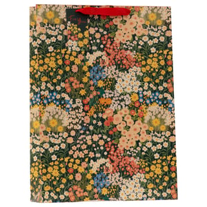 Bring a burst of floral joy to your customers with our Extra Large Daisies Gift Bag! This beautiful bag showcases a delightful meadow of colourful flowers, including charming daisies, vibrant yellows, soft peaches, and delicate blues, all set against a rich dark green background. Its extra-large size is perfect for those bigger gifts, while the sturdy red ribbon handles and integrated 'For You' tag add a touch of elegance and convenience. Ideal for birthdays, anniversaries, or any special occasion, this bag is sure to make any present feel extra special. Available for wholesale in a pack of 6 from Partisan Products Ltd.