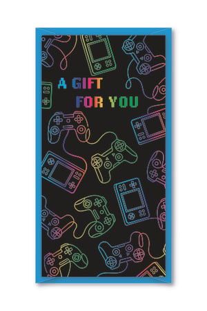 Level up your gift-giving with our fantastic Gamer Single Money Wallet! Perfect for any gaming enthusiast, this vibrant wallet features a cool black background adorned with a colourful array of retro-style game controllers and handheld consoles. Each outline shimmers with a rainbow effect, making it truly eye-catching.
The front proudly displays "A GIFT FOR YOU" in fun, pixelated lettering, ensuring your present stands out. Ideal for holding cash, a gift card, or a special note, this money wallet is the ultimate way to present a treat to friends, family, or fellow gamers. It’s a brilliant choice for birthdays, celebrations, or just because. Get ready to score major points with this unique and playful gift accessory!