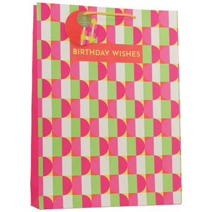 Make every birthday gift pop with our Extra Large Pop Birthday Wishes Gift Bag! This eye-catching bag features a vibrant, geometric design in hot pink, lime green, and sunny yellow, guaranteed to stand out. The bold 'BIRTHDAY WISHES' message is perfect for celebrating any special occasion. Its extra-large size means there's plenty of room for even the most generous presents. Plus, with an eco-friendly material tag, you can offer your customers a stylish and sustainable gifting option. Supplied in a convenient pack of 6, these bags are a must-have for your retail display, ready to bring cheer to any celebration.