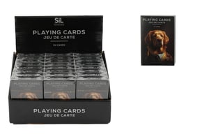 Introduce a touch of playful sophistication to your store with our delightful Dogs Playing Cards, brought to you by Sifcon International PLC. This wholesale pack includes 24 individual decks, presented in an attractive display box, ready to charm your customers.
Each deck features 54 cards, showcasing beautifully illustrated dogs in classic portrait styles – a truly unique and eye-catching design that's sure to be a conversation starter. Perfect for dog lovers, card game enthusiasts, or anyone looking for a fun and stylish gift. These high-quality playing cards offer endless entertainment and make a fantastic impulse buy. Stock up now and watch them fly off the shelves!
